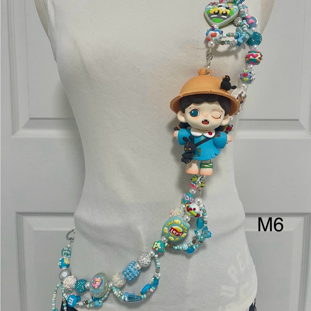 Colorful Beaded Necklace with Cute Doll Pendant